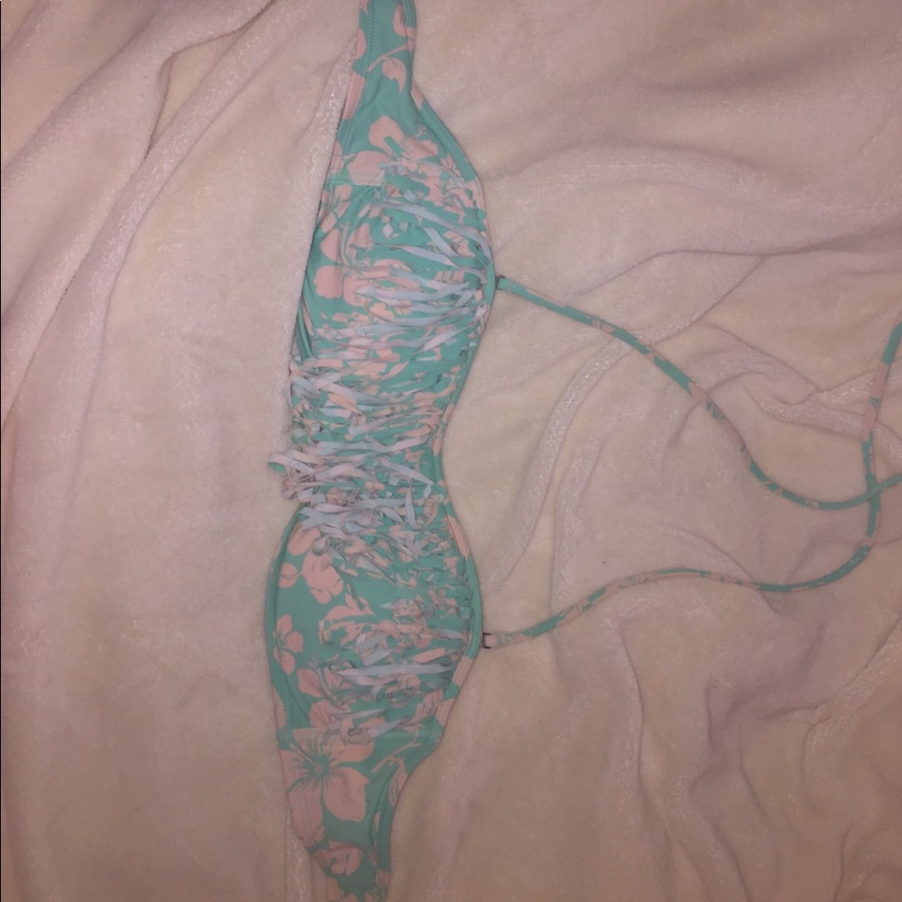 Hollister Floral Fringe Bikini Top